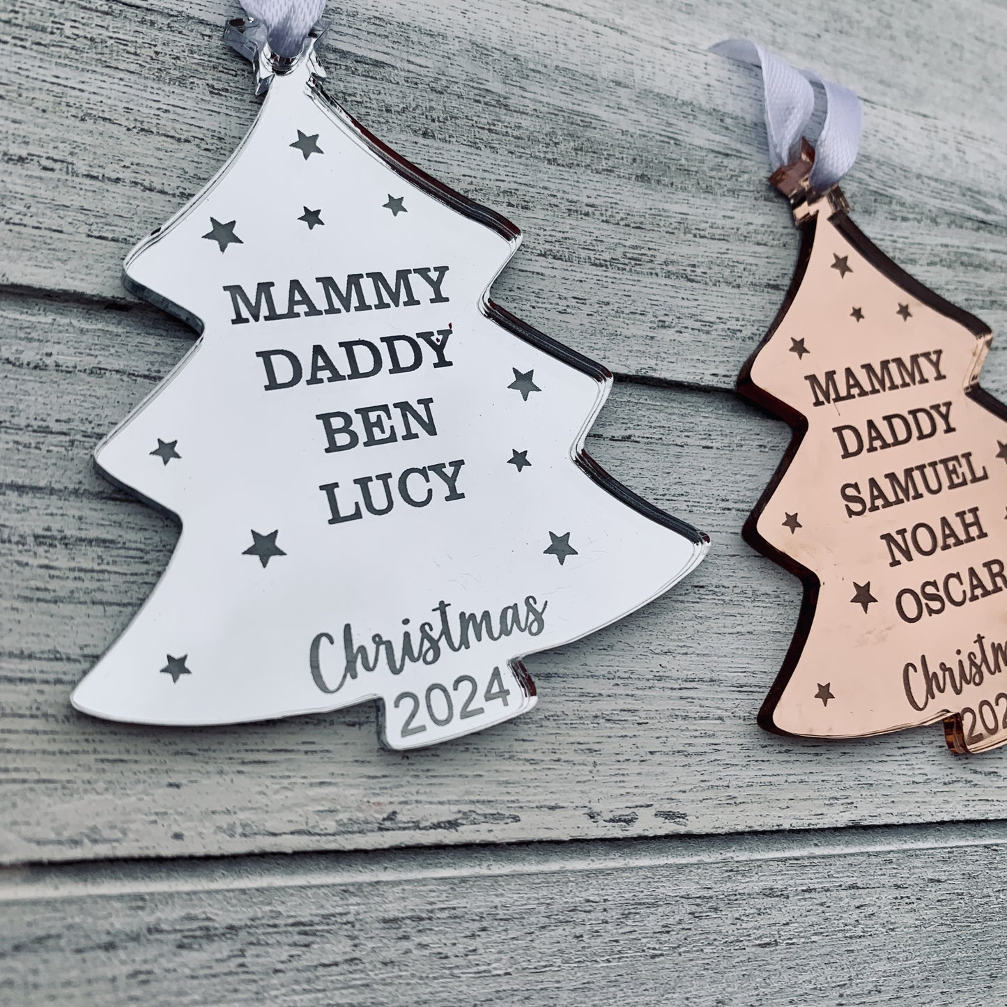 Personalised Christmas Tree Bauble Family Names