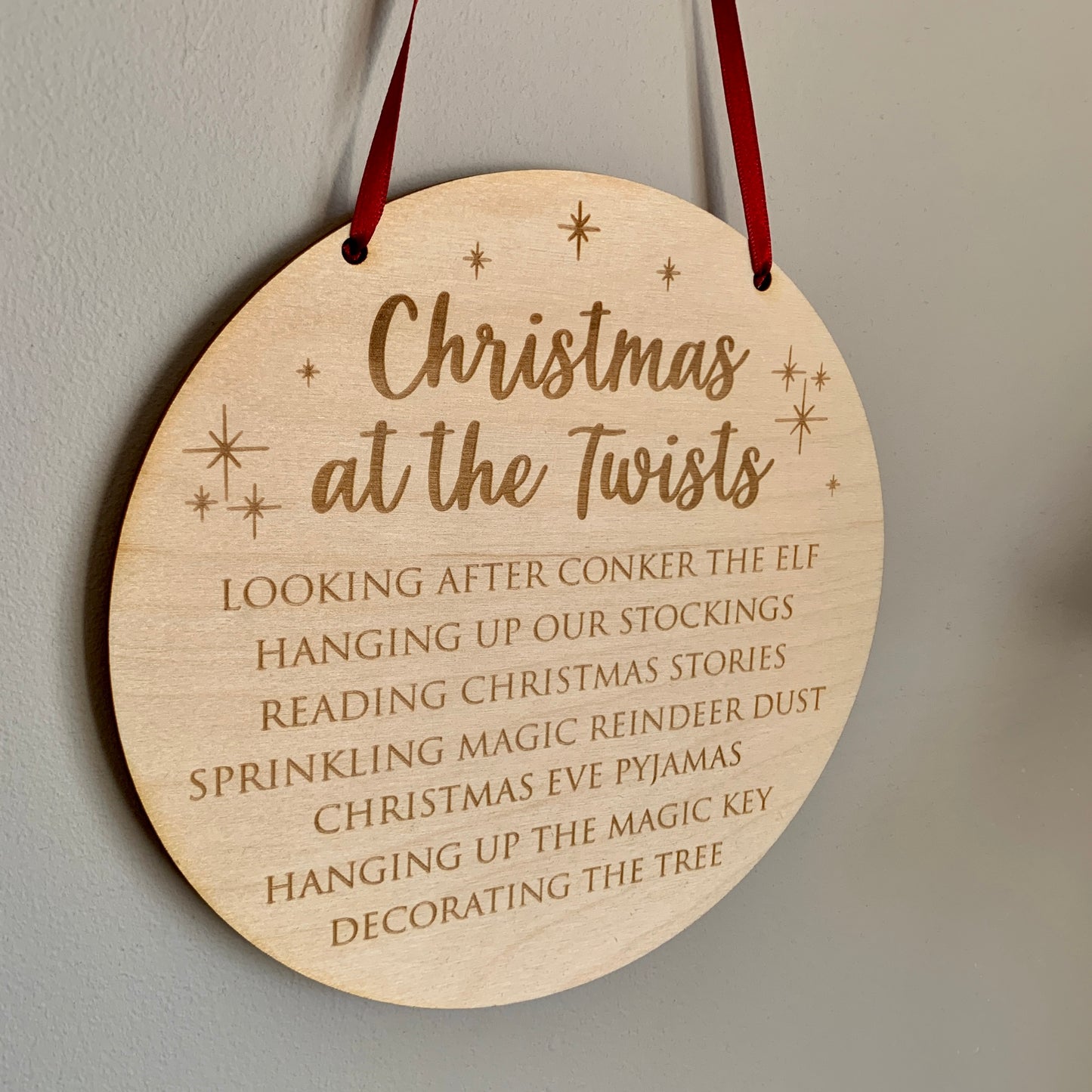 Personalised Family Christmas Traditions Plaque