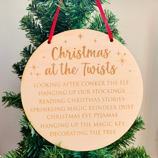 Personalised Family Christmas Traditions Plaque
