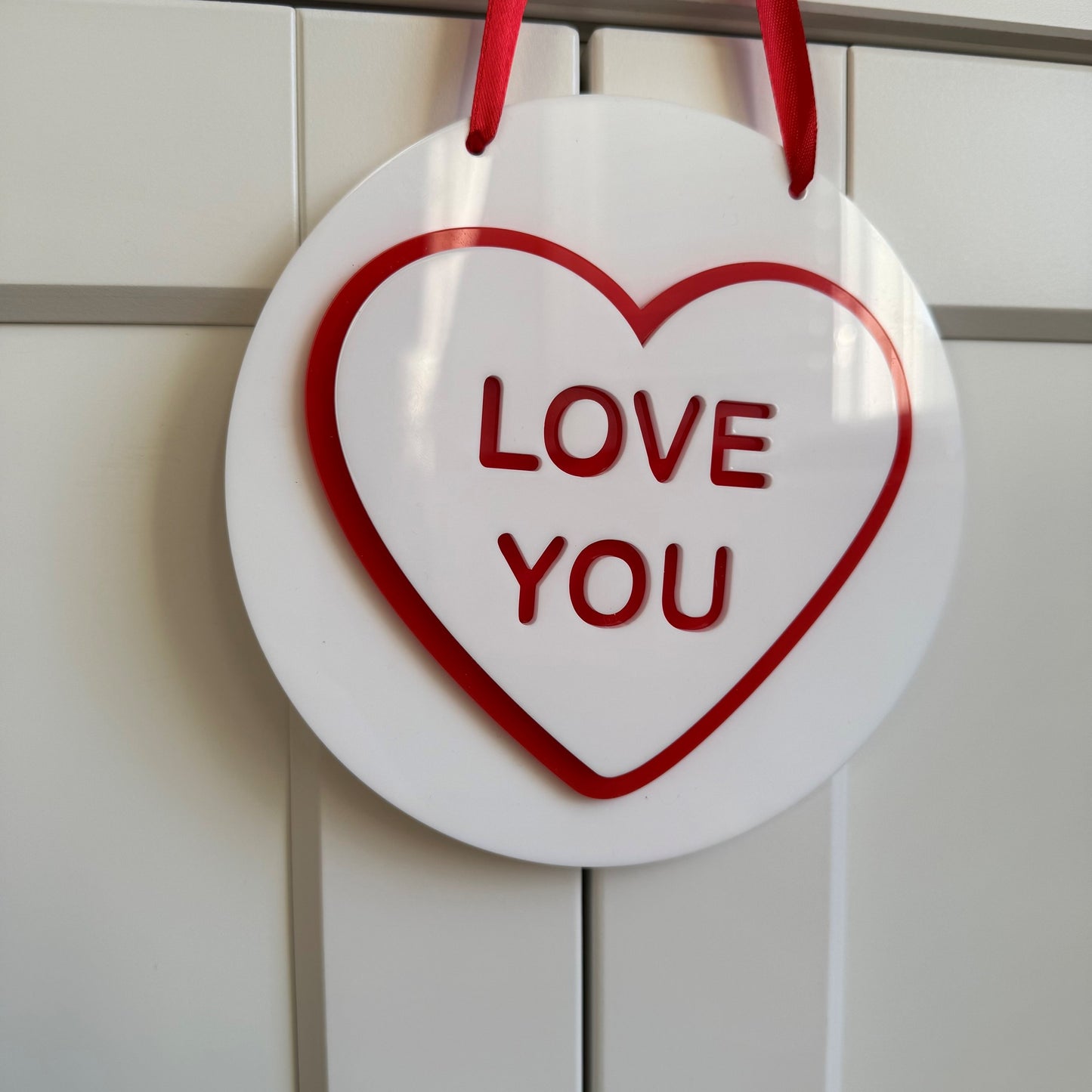 Personalised Love You Heart Hanging Decoration