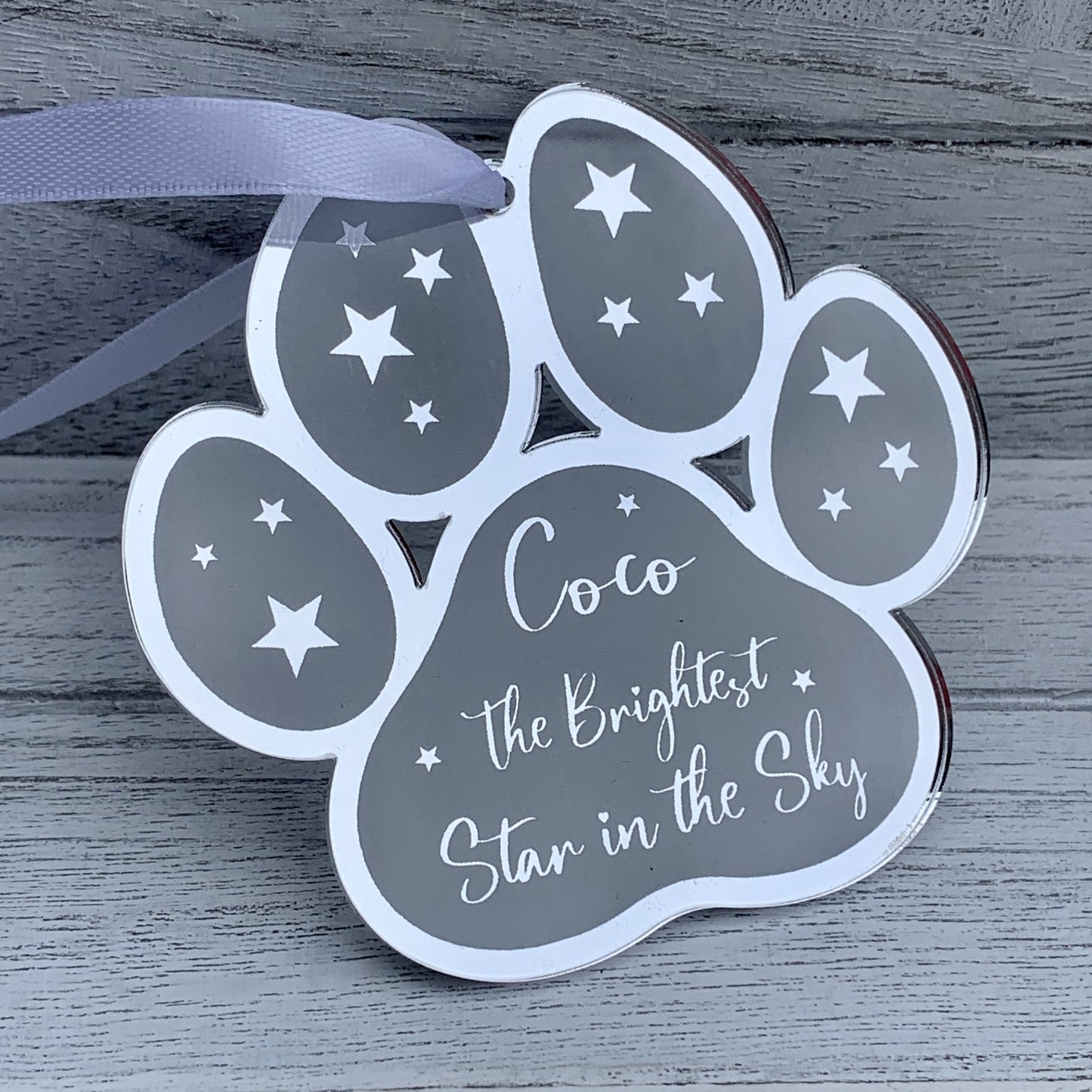 Personalised Brightest Star in the Sky Pet Memorial Ornament