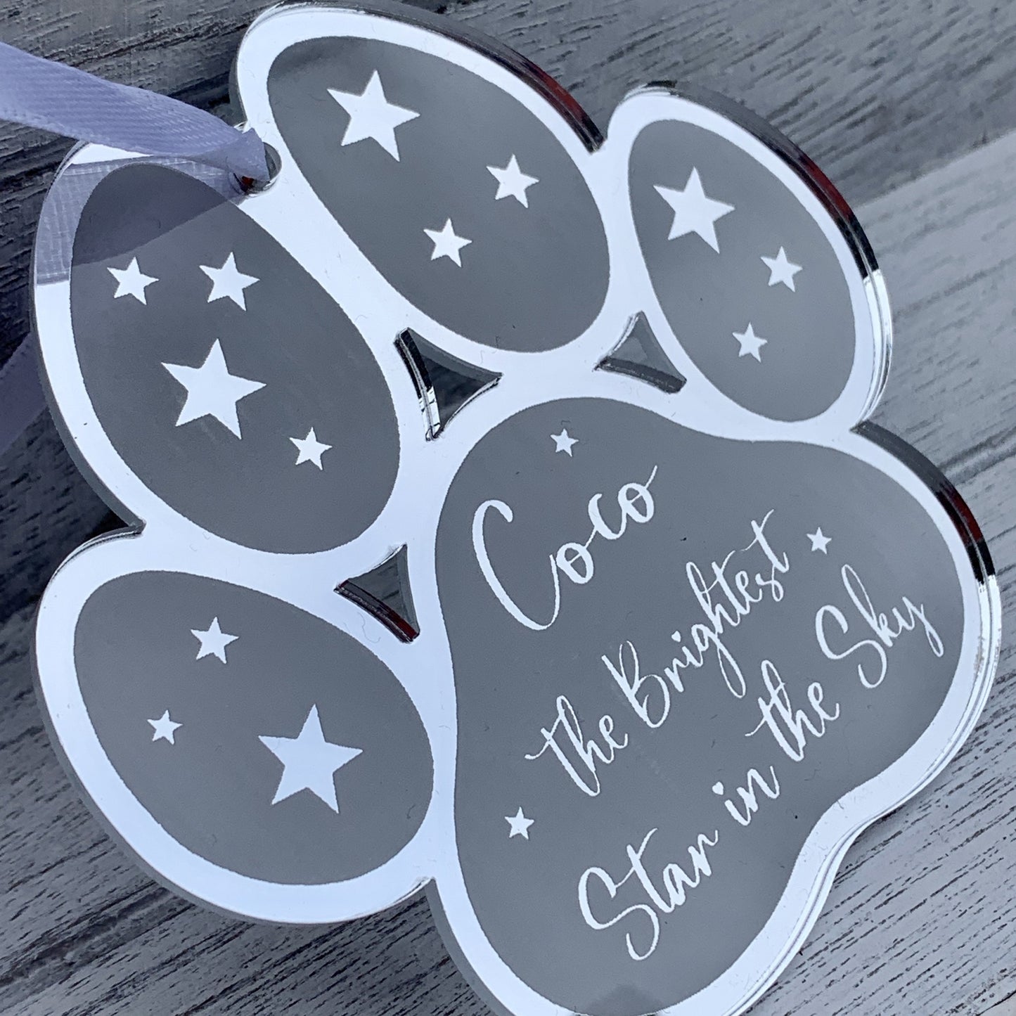 Personalised Brightest Star in the Sky Pet Memorial Ornament