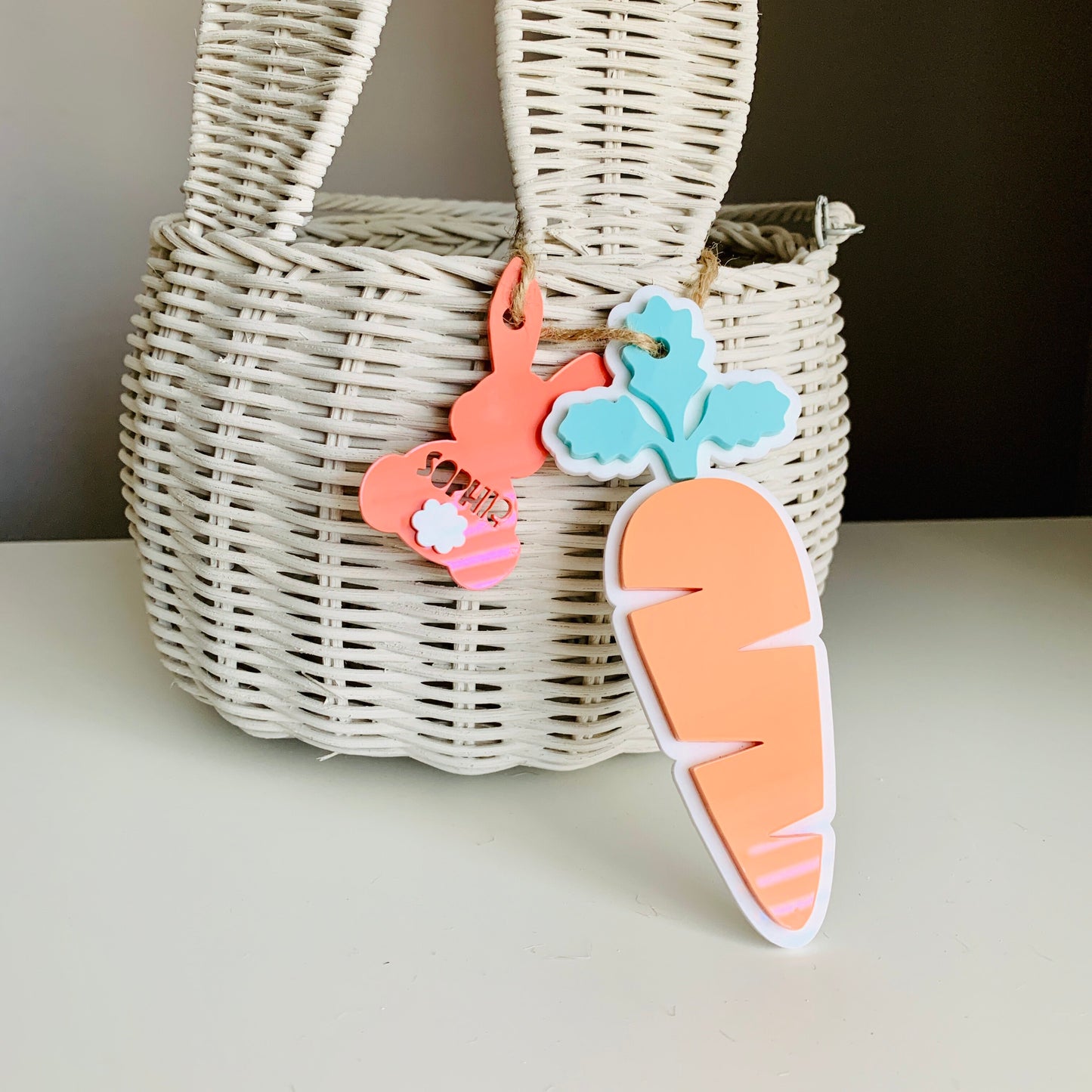 Personalised Easter Carrot and Bunny Tag