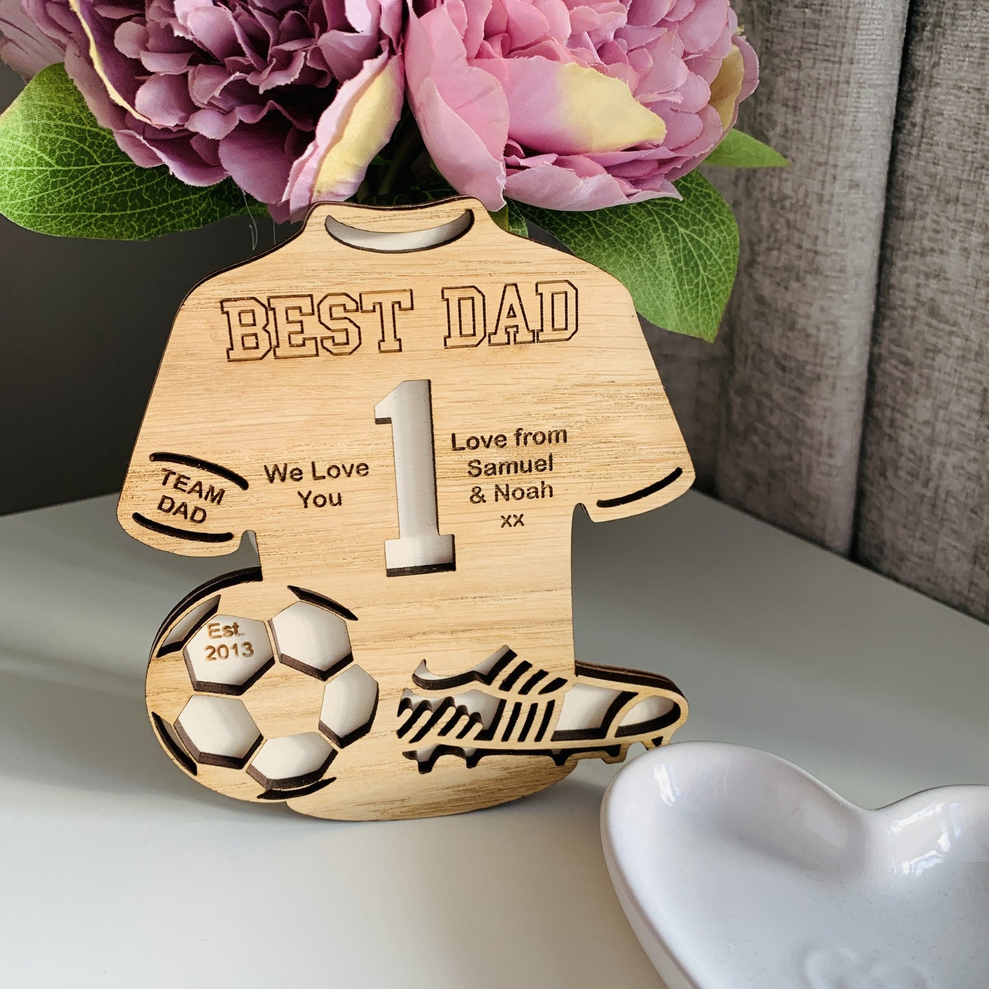 Best Dad Personalised Football Shirt Plaque