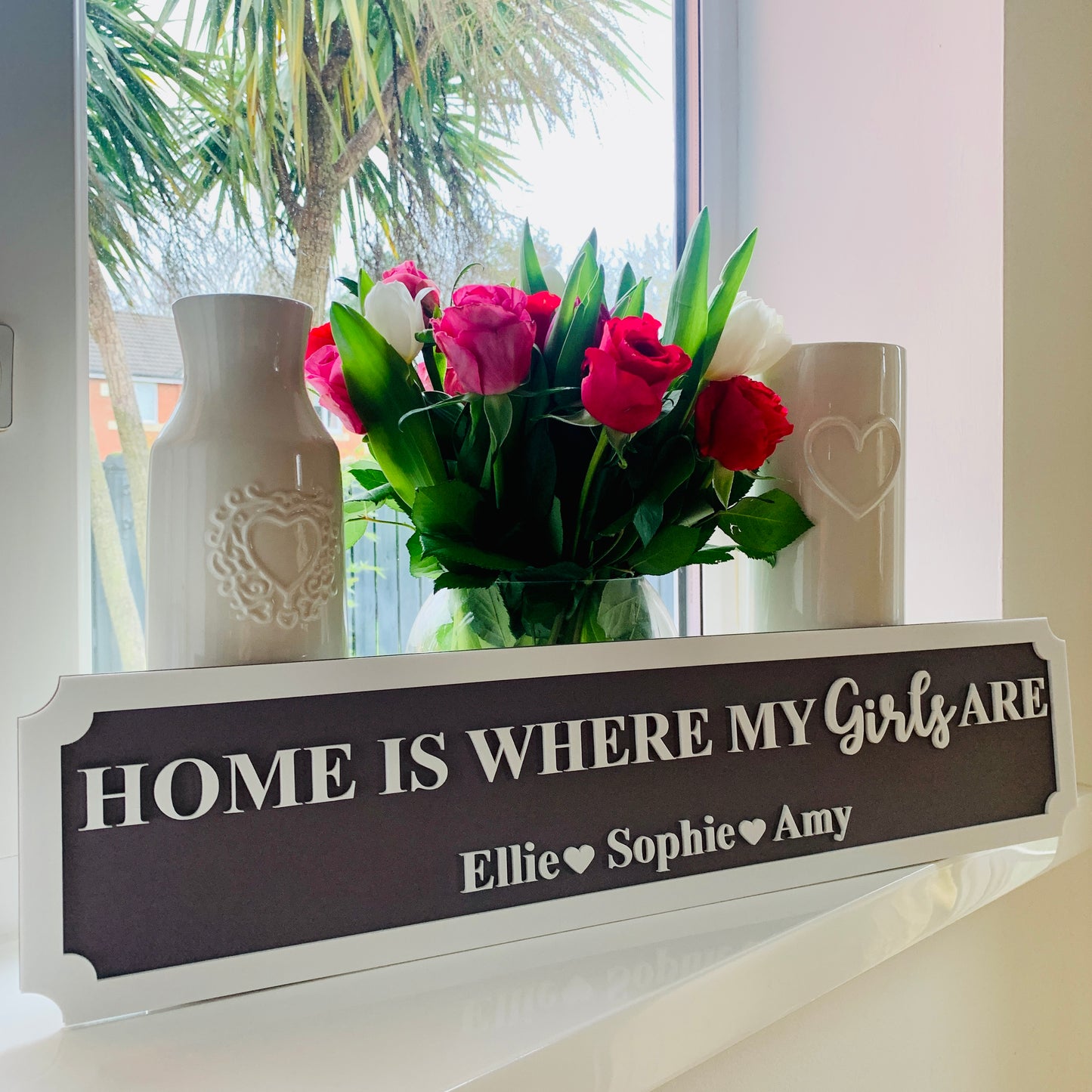 Personalised 3D Railway / Street Sign - Home Is Where My / Our Girls Are