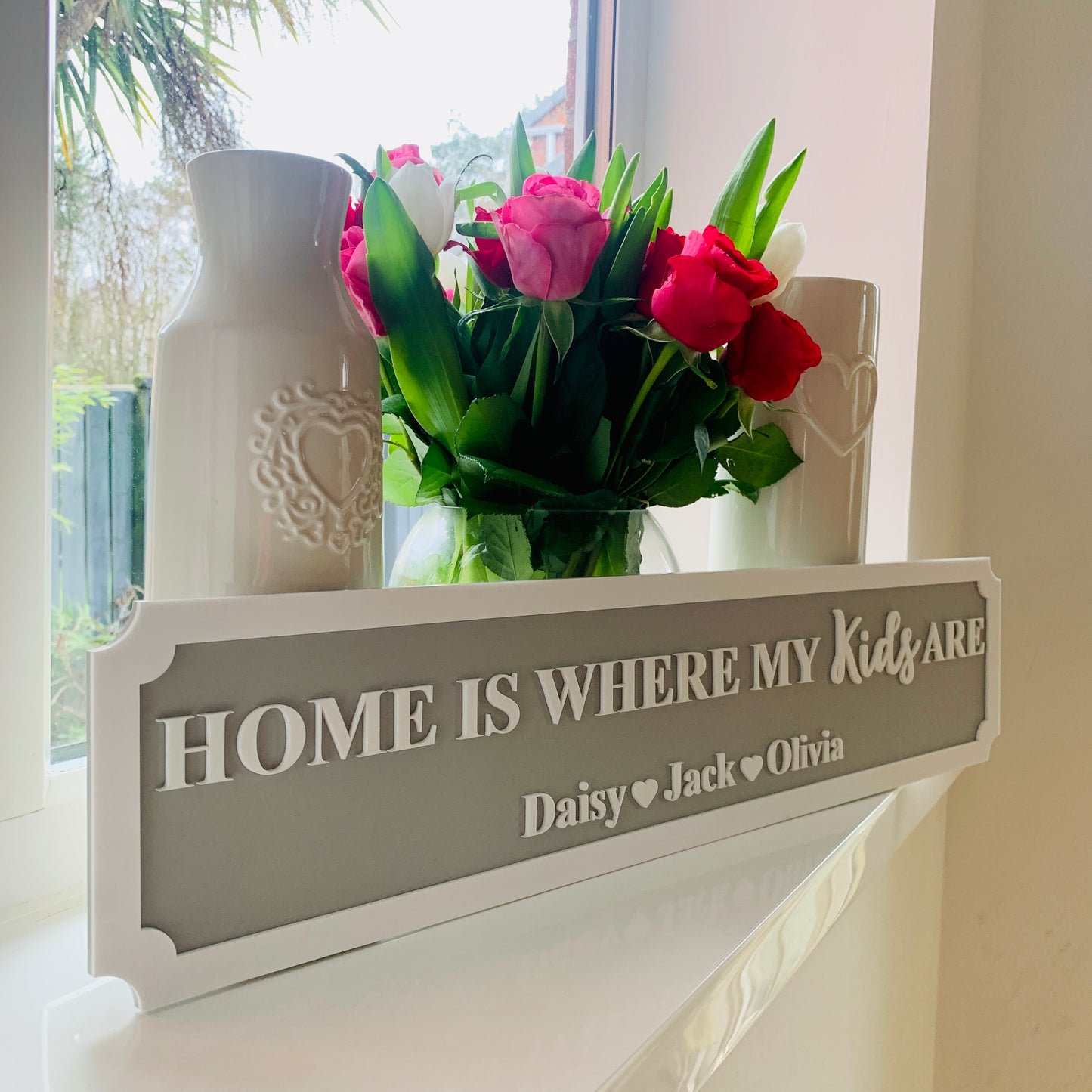 Personalised 3D Railway / Street Sign - Home Is Where My / Our Kids Are