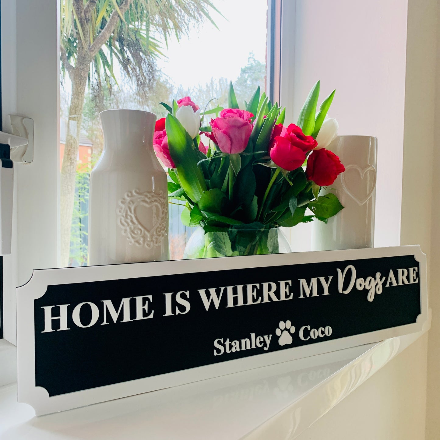 Personalised 3D Railway / Street Sign - Home Is Where My / Our Dogs Are