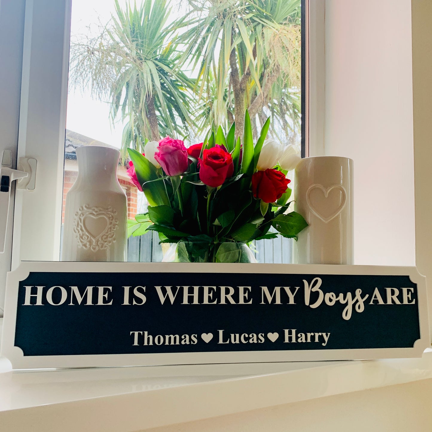 Personalised 3D Railway / Street Sign - Home Is Where My / Our Boys Are