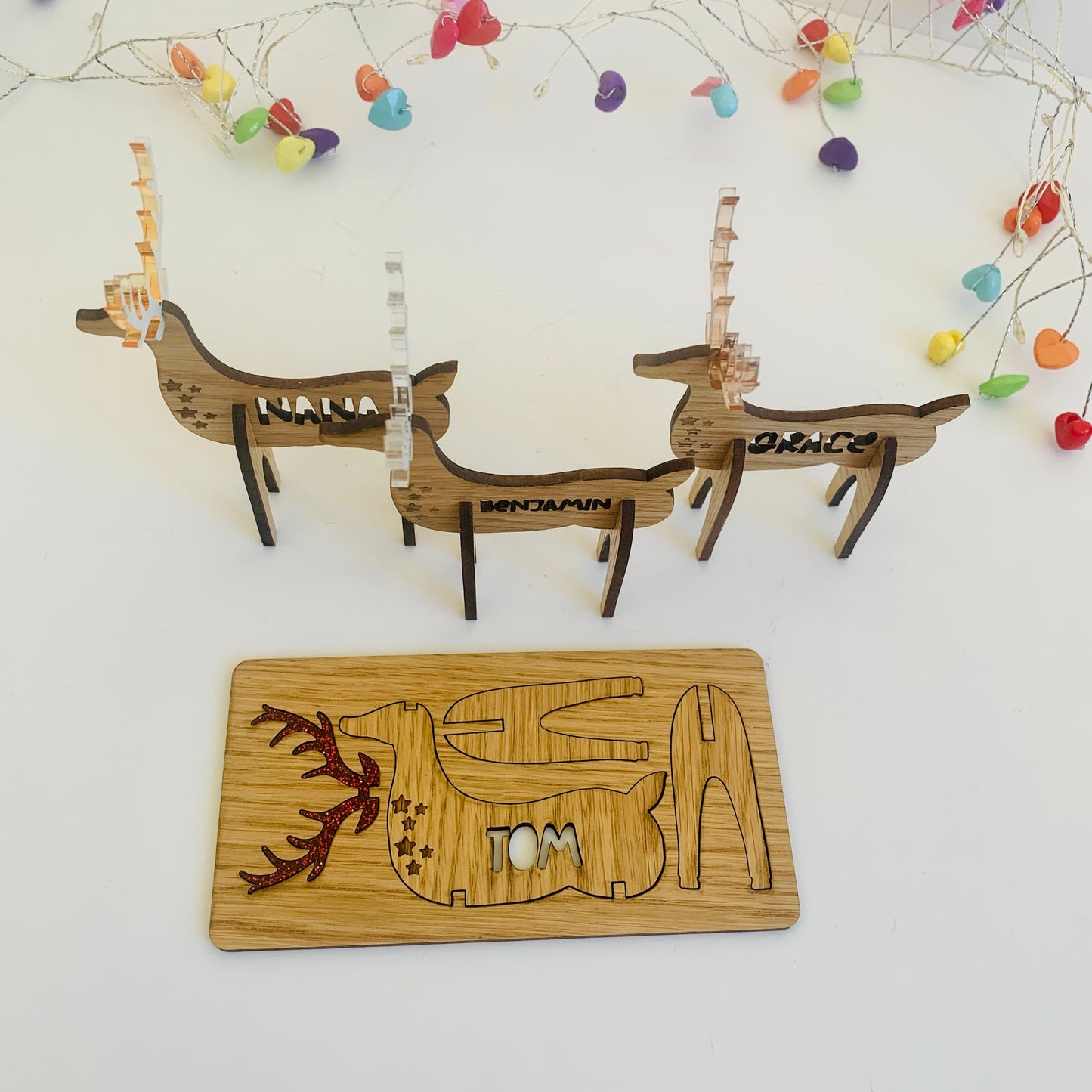 Personalised Reindeer Table Settings
