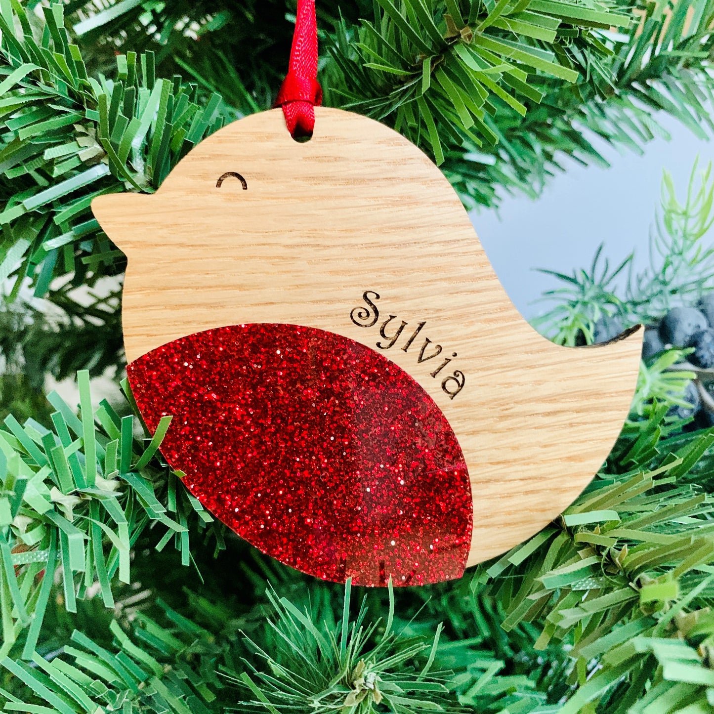 Personalised 3D Robin Christmas Decoration