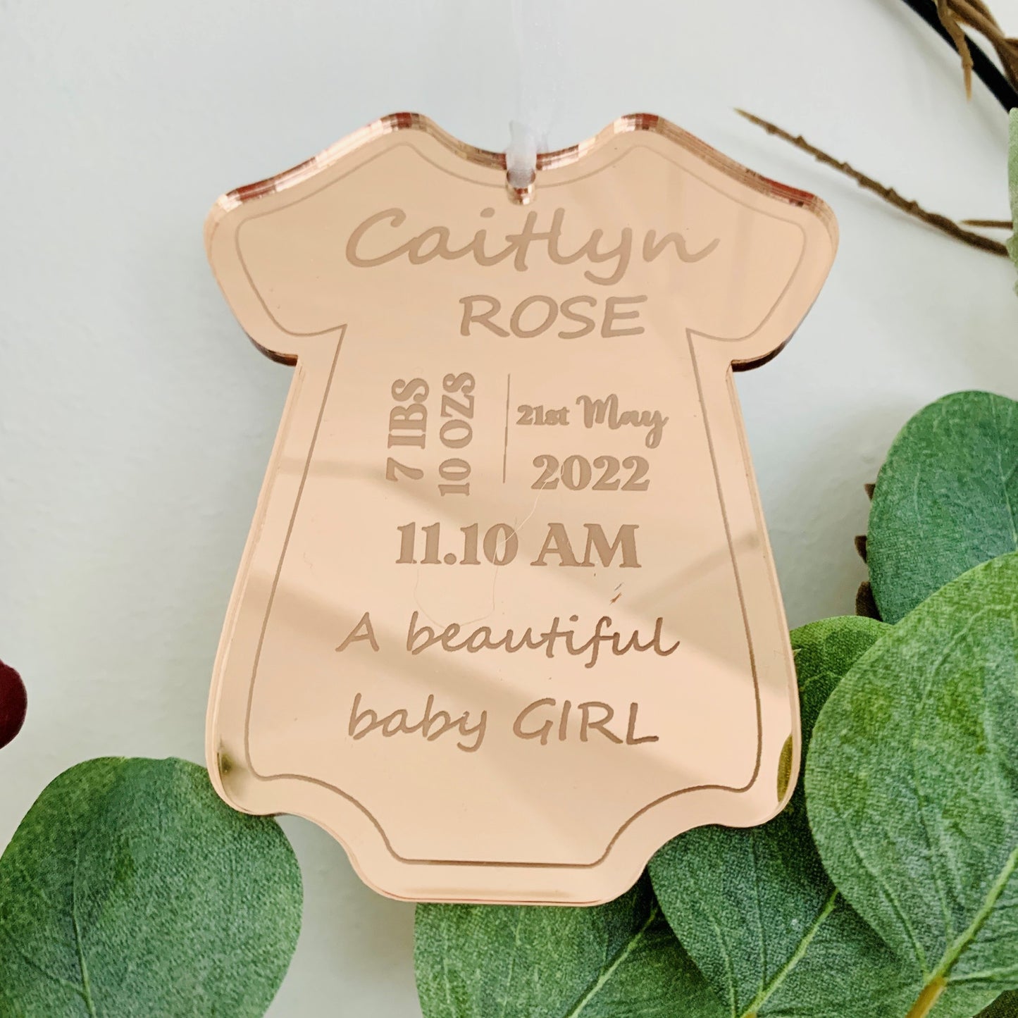 Personalised Baby Grow Hanging Decoration