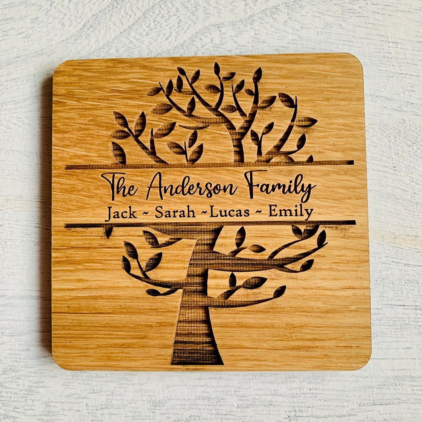 Personalised Family Tree Coaster