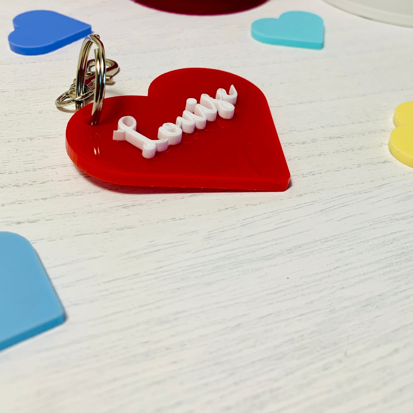 Personalised 3D Valentine Key Ring - Name